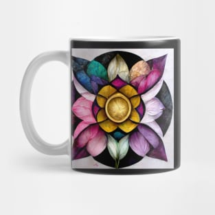 mandala, purple, pink, black, blue, green, yellow, gold, silver, white, rose, Mug